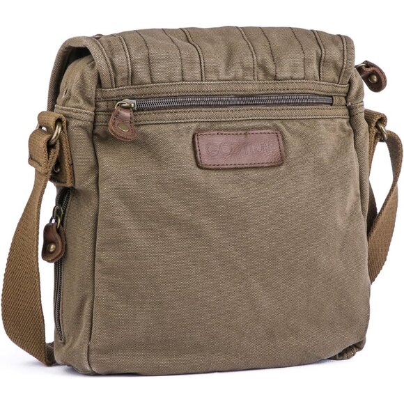 Lightweight Canvas Crossbody Messenger Bag - Exquisite Vintage Purse, 9.8" Size - Picture 3 of 8